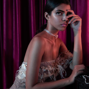 Midnight Blush Strapless Gown