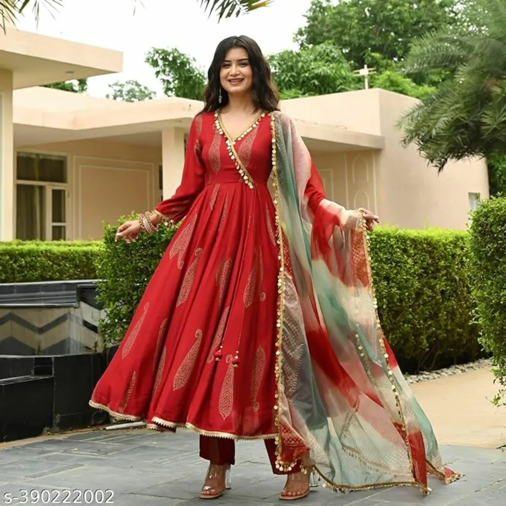 Crimson Royale Anarkali